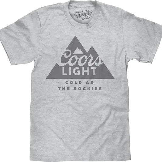 Coors Light Beer Cold as the Rockies Mountain Logo T-Shirt - Athletic Heather Gray