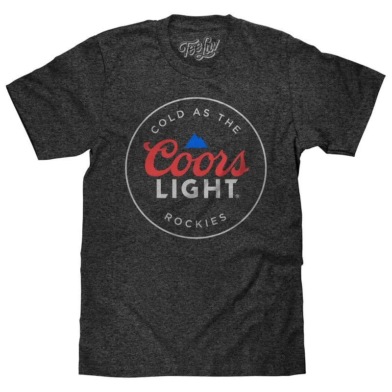 Coors Light Cold as the Rockies Beer T-Shirt - Charcoal Gray