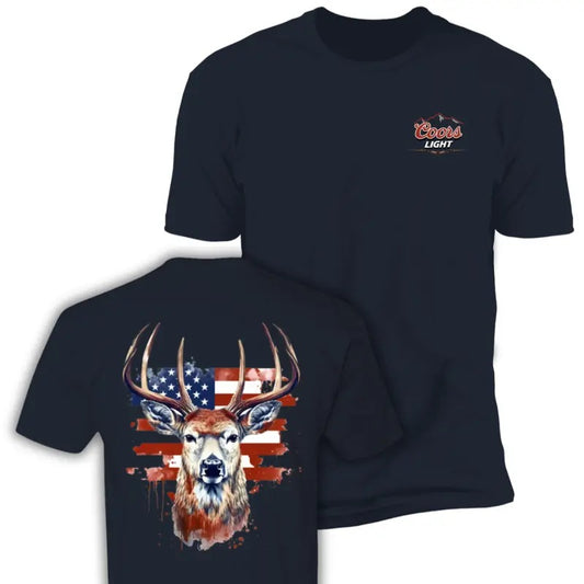 Coors Light Hunting Deer T-Shirt, Trending Both Sides Printed Unisex T-Shirt Casual Classic
