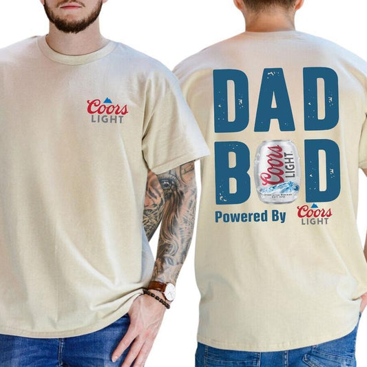 Coors Lite Dad Bod Powered By Coors Light Shirt, Beer Drink T-Shirt, Father Day Shirt, Drinking Tees For Men, Funny Drink Top for Daddy