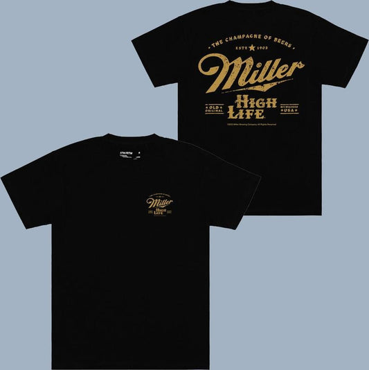 Coors Miller High Life Champagne Of Beers T-shirt - 2 Side - Find Your Style - Choose Your Fit - Non-gender Specific - Pick Your Color - Seasonal Must-haves