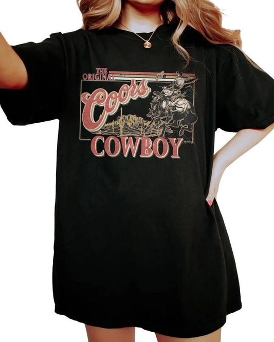 Coors Original Cowboy Shirt, Coors Cowboy Shirt, Original Cowboy Shirt, Coors Western Shirt, Rodeo Original Western Shirt, Unisex T-Shirt, Short Sleeve Tee Shirt, Gifts For Her, Gifts For Christmas Birthday