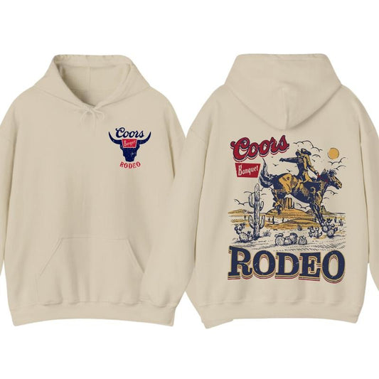 Coors Rodeo Vintage Graphic T-Shirt, Sweatshirt, Hoodie, Retro Cowboy Shirt, Oversized Coors Hoodie, Vintage Washed Shirt, Casual Fabric Tops