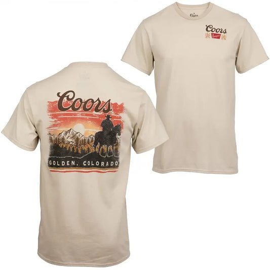Coors Sunset in Golden Colorado Front and Back Print T-Shirt