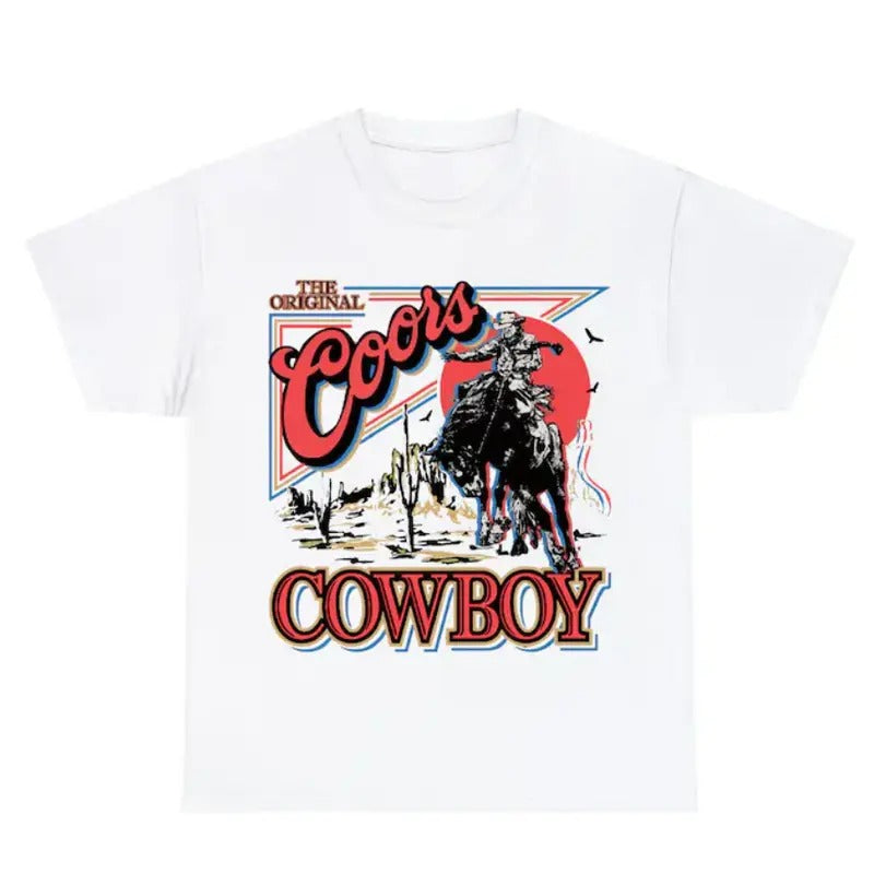 Coors Western Cowboy T-Shirt, Vintage 90s Western Shirt
