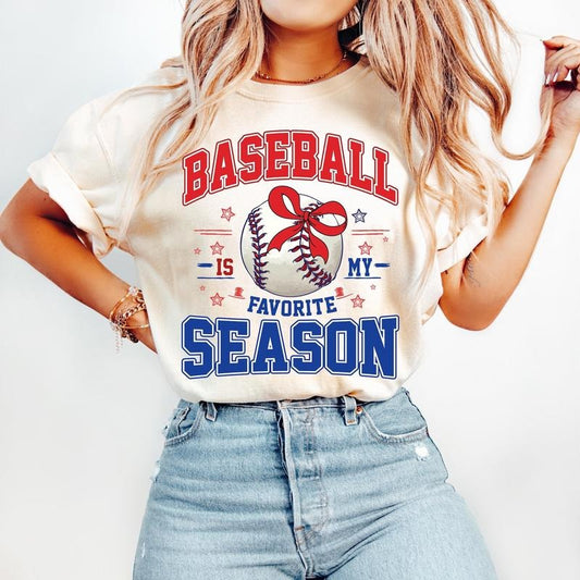 Coquette Baseball T-Shirt, Baseball is my Favorite Season, Retro Baseball T-Shirt, Game Day T-Shirt, Baseball Mama T-Shirt, Baseball Mom T-Shirt, Baseball Bow