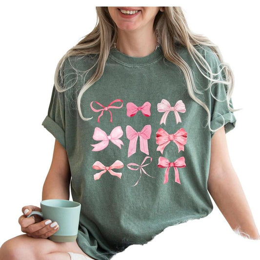 Coquette Bow T Shirt, Pink Bow Shirt, Cute Ribbon Shirt, Pink Ribbon Bow Shirt, Trendy Y2k Shirt, Unisex T-Shirt, Gifts For Her Friends, Short Sleeve Tee Shirt, Women Gifts, Gifts For Birthday Mothers Day Christmas Fit Top