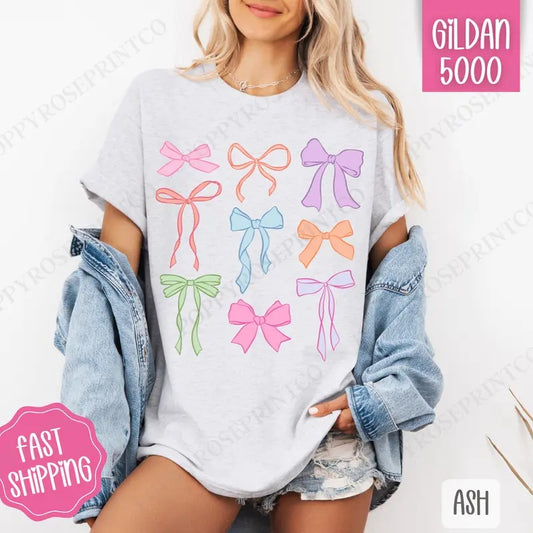 Coquette Bows Shirt Gildan, Bow Tee, Cute Women's Tshirt Plus Sizes