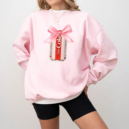 Coquette Diet Coke Sweatshirt, Diet Coke With Pink Bow Crewneck Sweatshirt, Diet Coke Meme, Coquette, Diet Coquette, Silly Unisex Cotton Tee, Diet coke tshirt