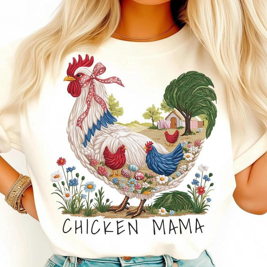 Coquette Farm Life Chicken Mama Shirt, Mama Bow Shirt, Country Mom Tee, Rooster Lover Shirt, Spring Eggs Tshirt