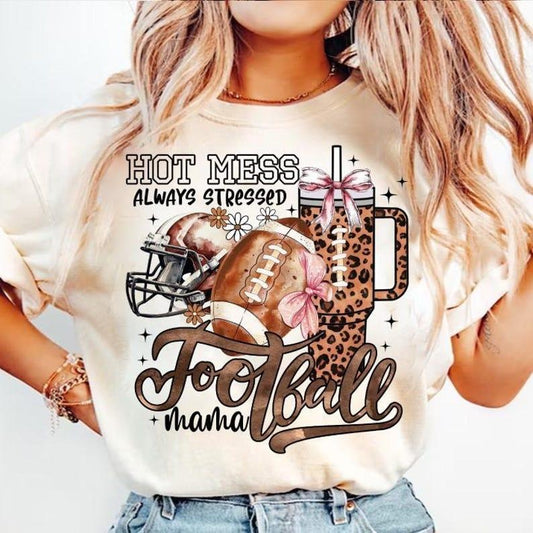 Coquette Football Mama tshirt, tshirt Game Day, Fall Football Mom T-Shirt