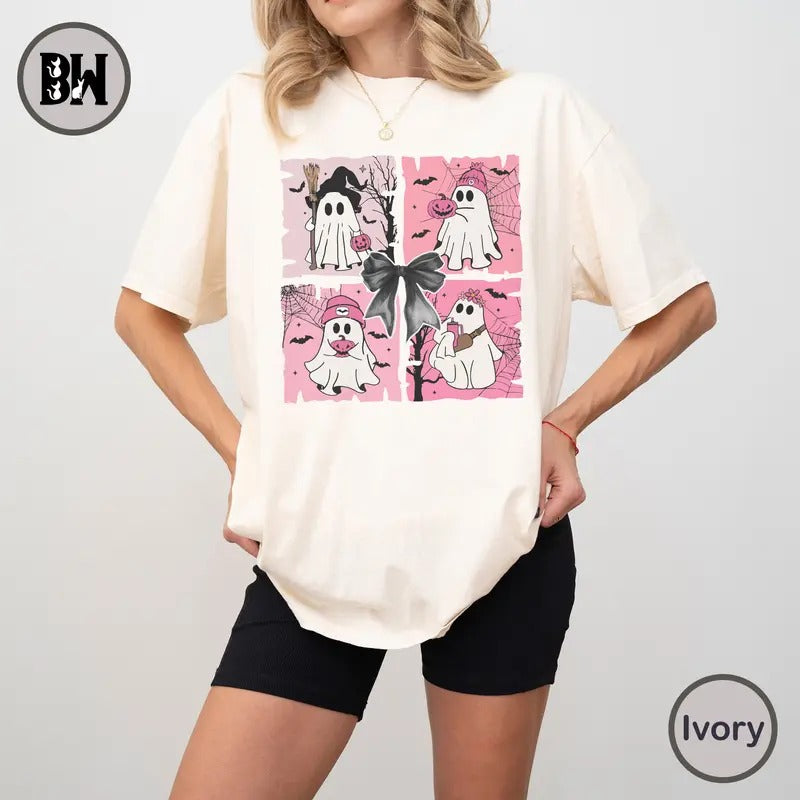 Coquette Halloween Comfort Color Shirt, Halloween Ghost Shirt, Halloween Shirt, Spooky Season, Cute Ghost Sweatshirt