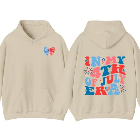 Coquette In My 4th of July Era Hoodie T-Shirt, 4th of July Independence Day Patriotic Graphic Tee, Fun 4th July Shirt, Fourth of July Apparel, USA Celebration Shirt For Men For Women