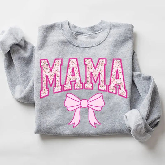 Coquette Mama Design Sweater, Mama Gift Sweater, Pink Mama, Soft Girl Era, Pink Bow Sweater, Aesthetic, Coquette Shirt Design, Unisex Sweatshirt, Long Sleeve Crewneck Tee, Mom Gifts Sweater, Gifts For Birthday