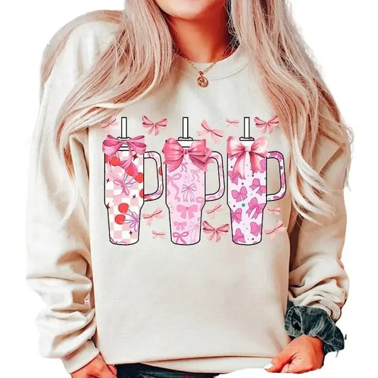 Coquette Obsessive Cup Disorder Sweatshirt, Coquette Ocd Cup, Coquette Bow Sweatshirt, Retro Ocd Coquette, Ocd Bow Sweater, Unisex Sweatshirt, Long Sleeve Crewneck, Gifts For Birthday