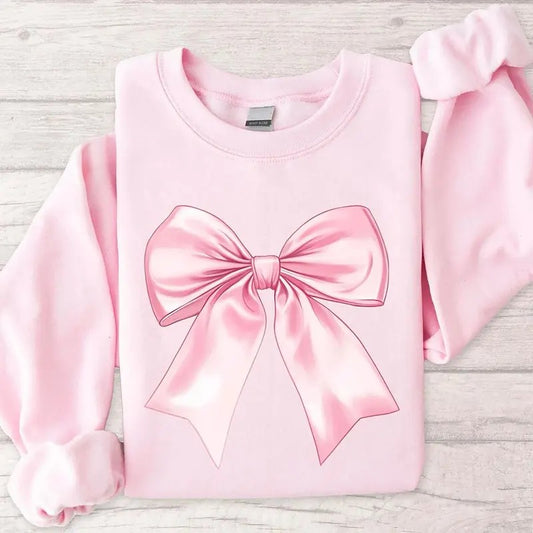Coquette Pink Bow Sweatshirt, Love Toile de Jouy Pink Bow Sweatshirt, Fancy Chinoiserie Print Shirt, Coquette Aesthetic Bow Sweatshirt, Girly Friends Gift Shirt
