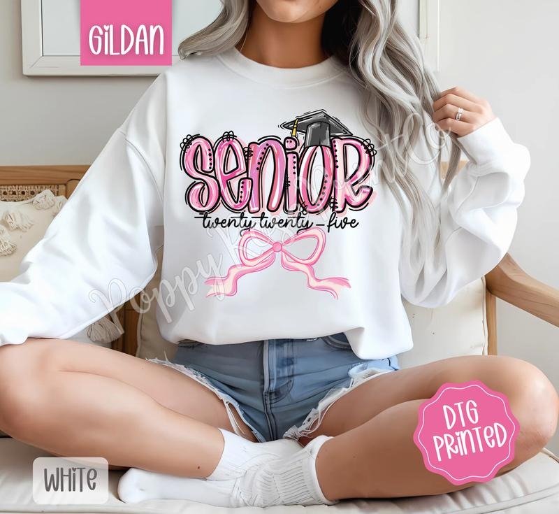 Coquette Senior Sweatshirt, Cute Graduation Sweater, Trendy Bow Crewneck, Gift for Her