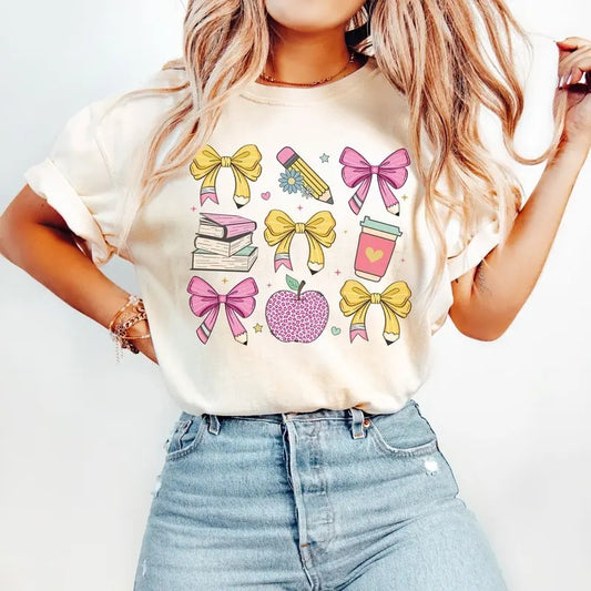 Coquette Teacher Shirt, Comfort Colors Teacher Tee, Back to School, Cute Teacher Gift, 1st Day of School, Teacher Appreciation, New Teacher cute teacher