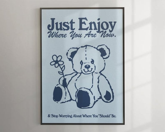 Coquette Teddy Bear Blue Print, Y2k Wall Decor, Aesthetic Poster, Vintage Wall Art, Y2k Dorm Decor, Coastal Wall Art, Poster Prints No Frame, Gifts For Women Bedroom Decor, Wall Art Home Decor, Big Wall Decor, Gifts For Birthday Artwork Landscape