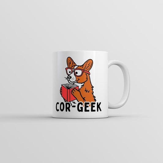 Cor Geek Mug Funny Sarcastic Corgi Graphic Novelty Coffee Cup-11oz Funny Coffee Mugs Ceramic Printed Drinkware Cup