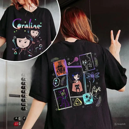 Coraline  Fantasy Film 2sides Tshirt, other mother Coraline T-Shirt, wybie, other world sweatshirt, Best For Coraline Movie, Coraline Doll Hoodie, Halloween animate sweatshirt, Movie Vintage Retro Horror, Halloween Gift, Unisex t-shirt