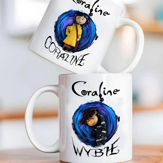 Coraline And Wybie Mug, Coraline Best For Coraline Movie Mug, Vintage Halloween Movie Mug, Couple Mug