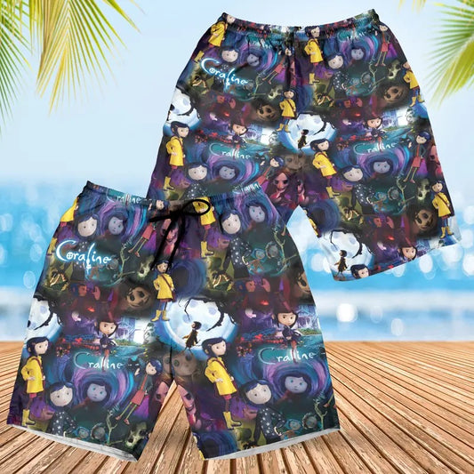 Coraline Best For Coraline Movie Hawaii Shorts, Hawaii Gift, Valentine Hawaii Shorts, Vintage Movie Hawaii Shorts