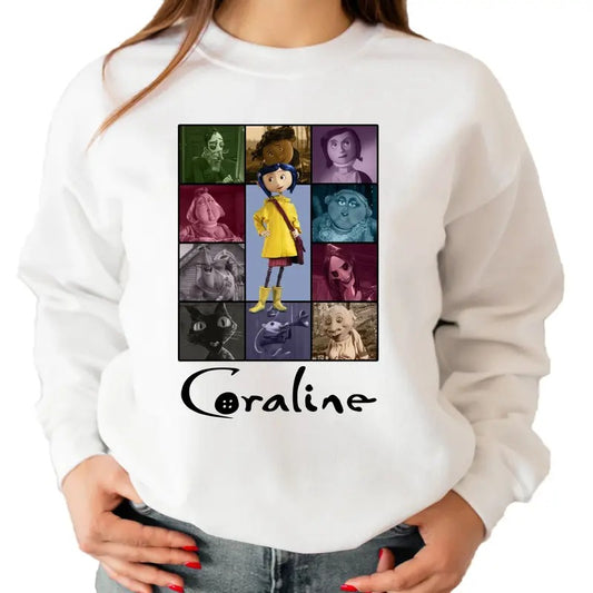 Coraline Cartoon Halloween Sweatshirt, Vintage Coraline T-shirt, Coraline Doll Shirt, Cartoon Movie Sweatshirt, Gift For Friends, Lovers