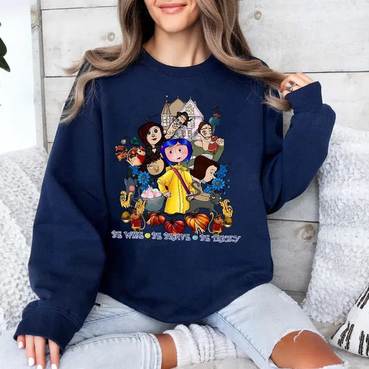 Coraline Movie Vintage Retro Horror Comfort Colors T-Shirt, Coraline Sweatshirt, Coraline Movie Hoodie, Funny Shirt 2024