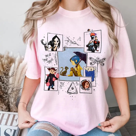 Coraline Shirt, Dreaming of Coraline, Coraline Welcome Home Sweatshirt, famous horror movies tshirt, Horror Character Shirt, Halloween Crewneck Sweatshirt