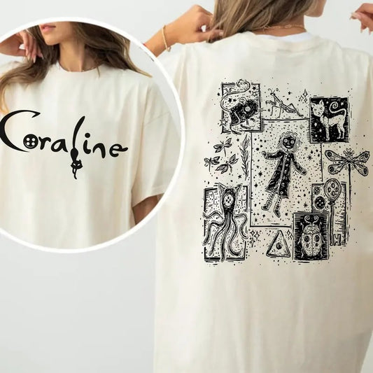 Coraline Shirt, Horror Cartoon Shirt, Halloween Coraline Shirt, Other Mother Shirt, Spooky Shirt, Coraline Sweatshirt, Gift For Fans, Unisex Short Sleeve Tee Shirt