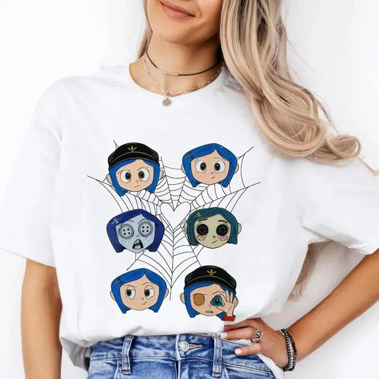 Coraline T-Shirt, Spooky Movie Halloween Shirt, Halloween Coraline Tee, Spooky Coraline Doll Sweatshirt, Coraline Movie Vintage Tee