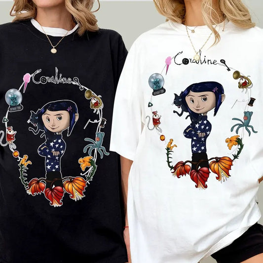 Coraline in Another World Shirt, Coraline horror movies tshirt, Horror Character Shirt, Halloween Crewneck Sweatshirt