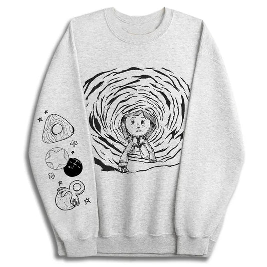 Coraline in Other World Sweatshirt, Three Eyes of Children Ghost Shirt, Coraline Horror Movies Hoodie, Christmas Hallowen Gift, Trendy design shirt, Graphic Shirt