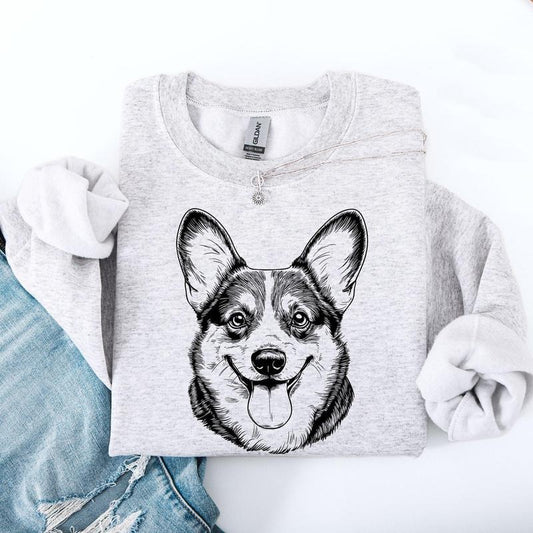 Corgi, Pet, Dog Breed Sweatshirt, Crew Neck, Women's, Crewneck
