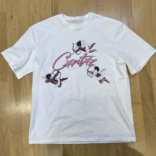 Corteiz White Cupid Allstars Cotton Short Sleeve T-Shirt, Y2k Shirt, Hip Hop, Unisex T-Shirt, Gift For Men Women Womenswear Menswear Top Streetwear