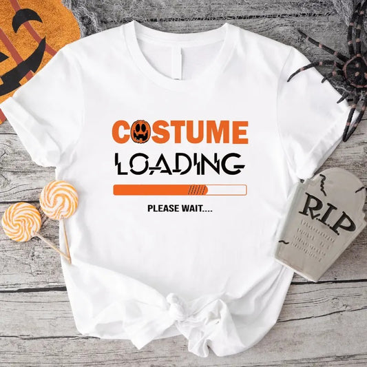 Costume Loading Please Wait T-Shirt, Funny Unisex Halloween Party Tee, Gaming Lover Halloween Gift, Spooky Season Tee.