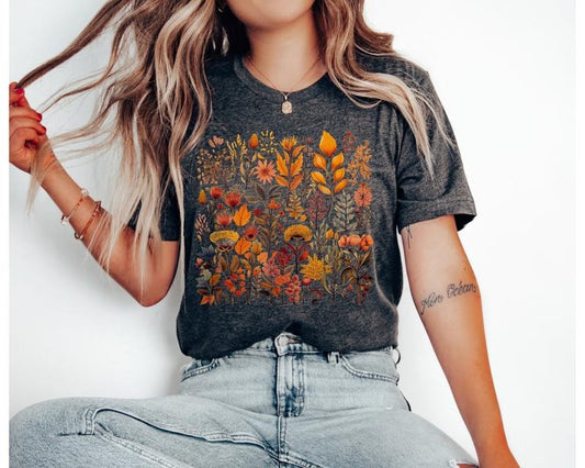 Cottagecore T-Shirt Granola Girl Boho Wildflower Shirt Botanical Shirt Cottage Core Shirt Goblincore Shirt Fairycore Floral Shirt Nature