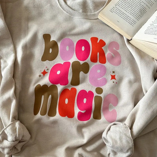 Books Are Magic Sweatshirt - Unisex Fit, Polyester/Cotton Blend - Pullover