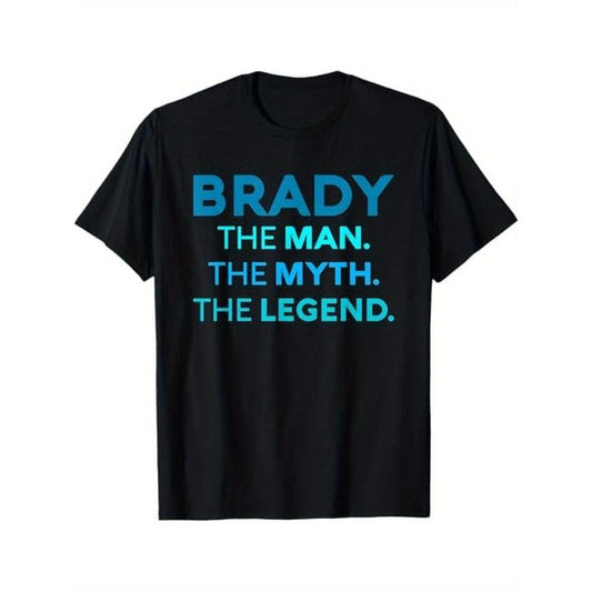 Cotton Brady The Man The Myth The Legend Boys, Black, Halloween Thanksgiving Christmas Gift for Men Women Family Friends Made in USA