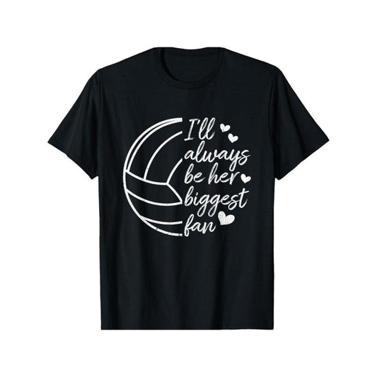 Cotton Crew Neck T-Shirt| Regular Fit Knit Fabric| Casual All-Season Tee with Volleyball Print| Super Soft Black Shirt for Men and Women| Ideal Gift for Parents and Friends made in usa