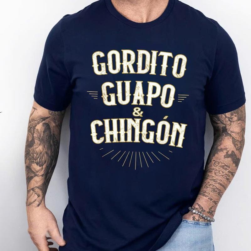 Cotton Short Sleeve T-Shirt Chubby Handsome T-Shirt, Gift for Men for Woman, Menswear Graphic Tee Casual Top for Unisex