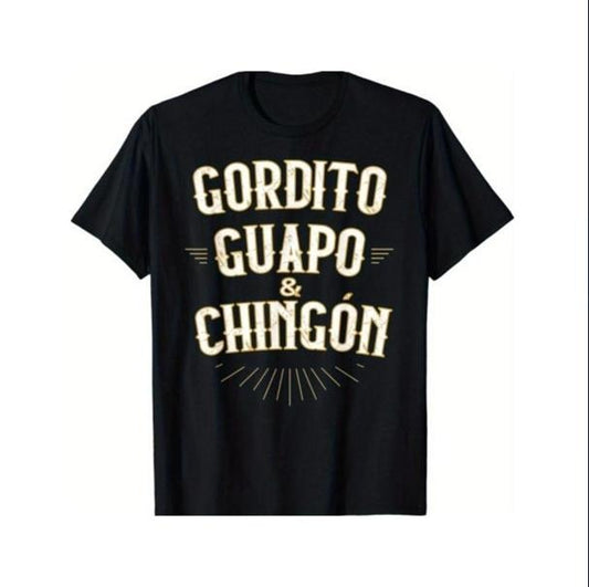 Cotton Short Sleeve T-Shirt Chubby, Handsome and Awesome - Funny Mexican sweatshirt