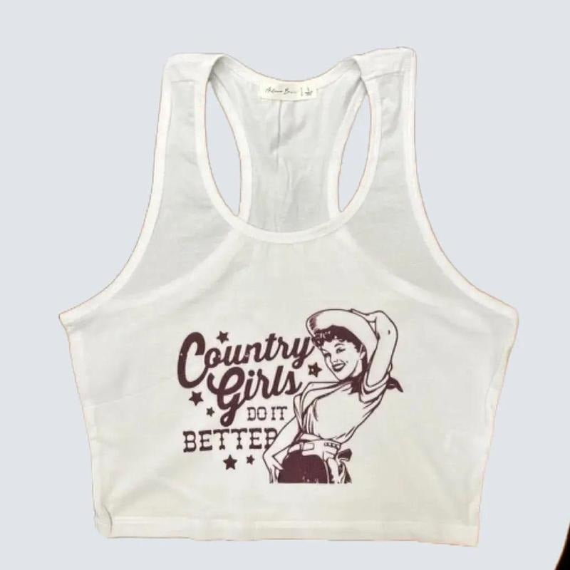 Country Girls Do It Better - Crop Tank Top, Y2K Shirt, Political Activism Baby Tee, LGBTQ Rights Baby Tee, Free Speech, Feminist Shirt, Gift For Her
