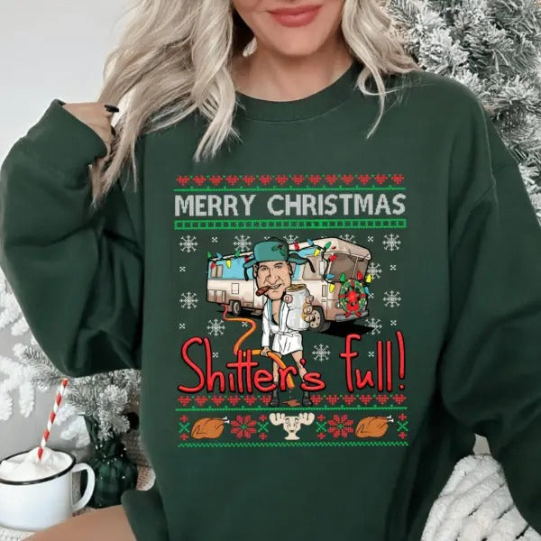 Cousin Eddie Shitter Full Christmas Vacation Movie Sweatshirt Fit Womenswear Fit Womenswear