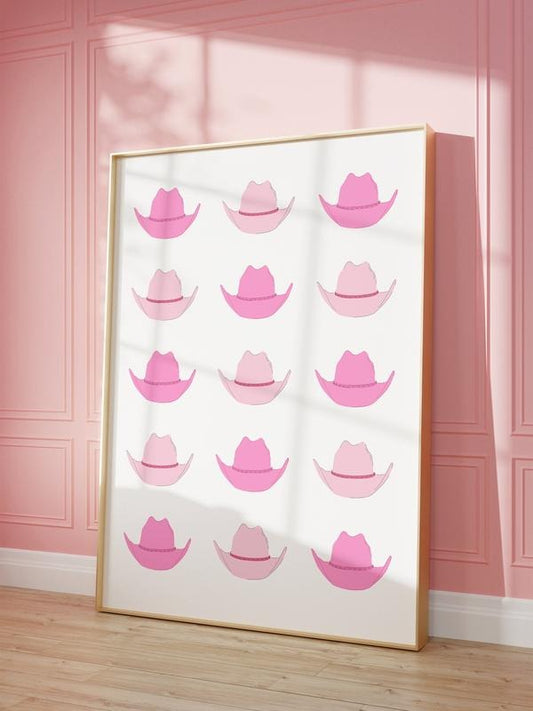 Cowboy Hats Western Art Rodeo Cowboy, Western Nursery Decor Cowgirl Western Aesthetic, Pink Aesthetic Print, Cowboy Hats, Gifts For Her Wall Decor, Poster Prints No Frame, Dorm Room Decor, Large Wall Art, Gifts For Birthday Christmas