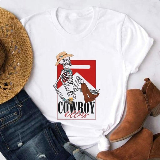 Cowboy Killers Graphic T-Shirt | Country Girl Tee, Vintage Tee, Boho Shirt Skeleton Cowboy marlboro shirt funny skeleton  T-shirt, sweater and Hoodie vintage shirt