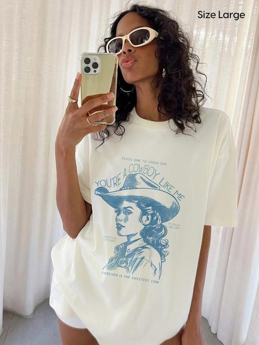 Cowboy Like Me Graphic Tee, Western Cowgirl T-Shirt, Vintage Chic Style, Coastal Cowgirl, Unisex Relaxed Graphic Tee, Evermore Era
