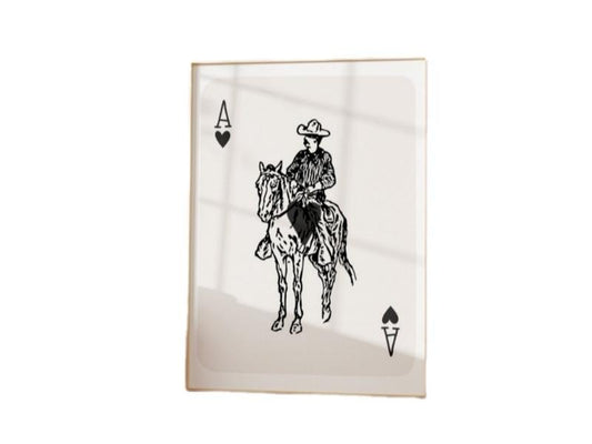 Cowboy Playing Card Vintage Cowboy, Rodeo Cowboy, Western Print, Cowgirl Western Aesthetic, Western Decor, Preppy Pink Art, Gifts For Girls Wall Art Decor, Poster Prints No Frame, Home Decoration, Vintage Poster Art, Gifts For Birthday Landscape Ornaments