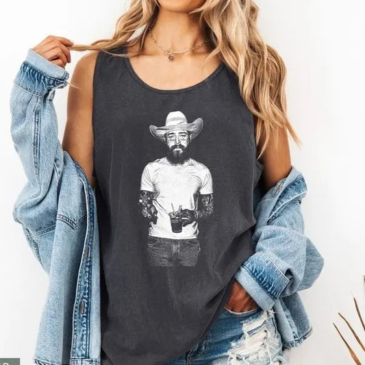 Cowboy Post Tank - Country Shirt, Western Graphic Tank, Concert Tank, Festival Tank, Had Some Help Tank Top, Posty Tee